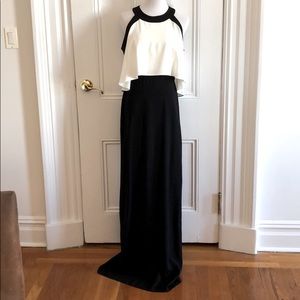PARKER BLACK GILLES DRESS BLACK IVORY GOWN SIZE 4